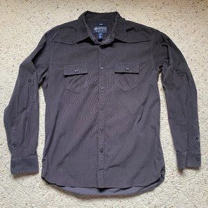 American Rag Gray Corduroy Western Shirt, Size Large